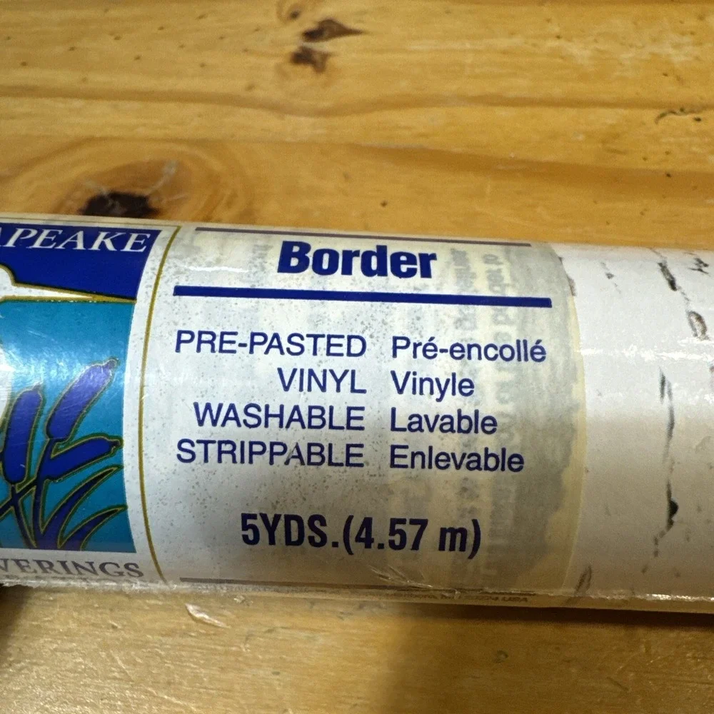 NEW Chesapeake Border Wallpaper 5 Yards Made In USA Birch Wood